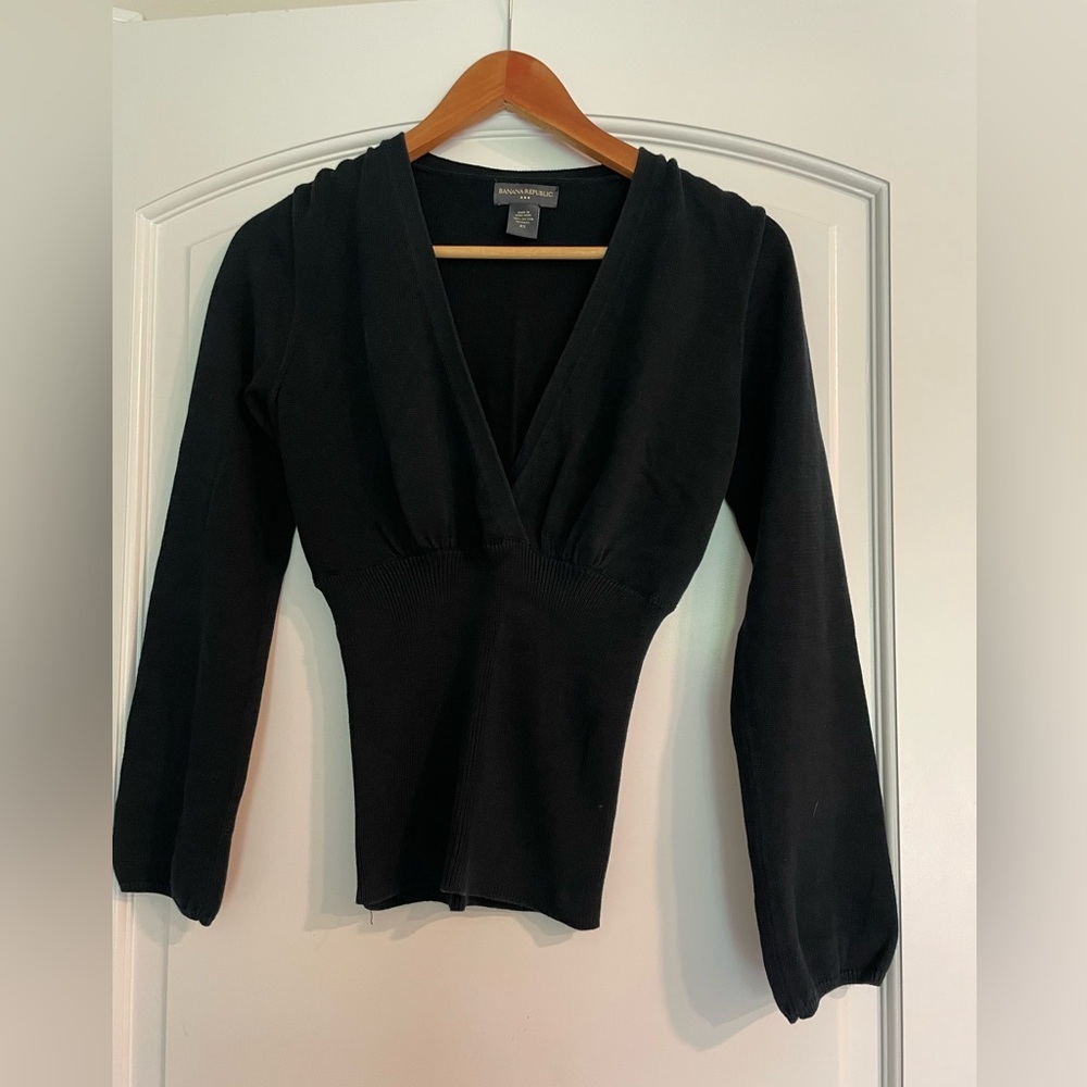 Banana Republic Black V-Neck Sweater